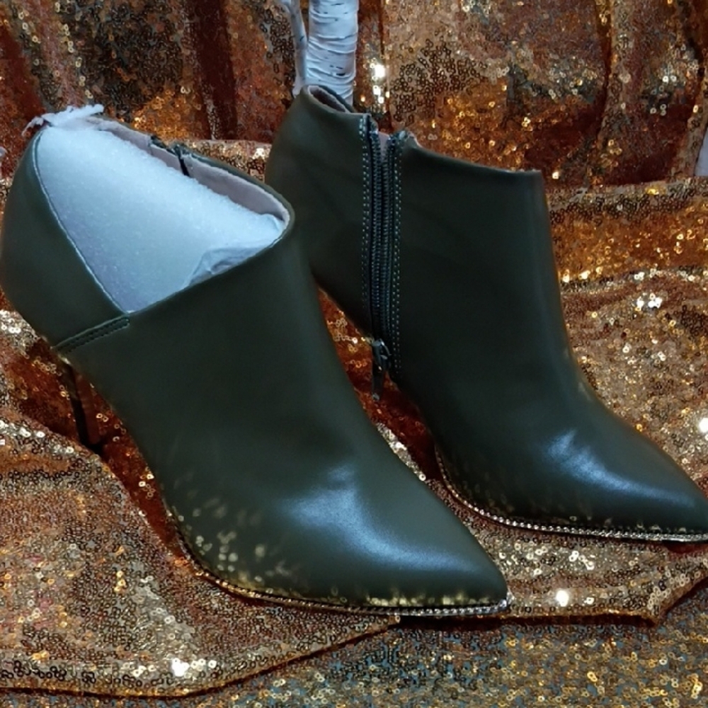 BCBGeneration Dark Olive Ankle Booties